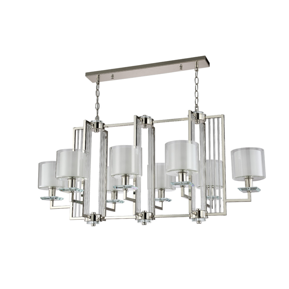 Люстра NICOLAS SP8 L1000 NICKEL/WHITE