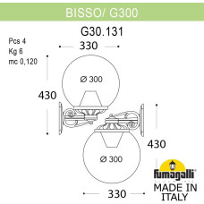 Настенный фонарь уличный GLOBE 300 G30.131.000.BXF1RDN