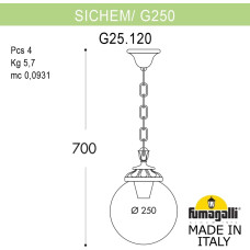 Уличный светильник подвесной GLOBE 250 G25.120.000.VZF1R